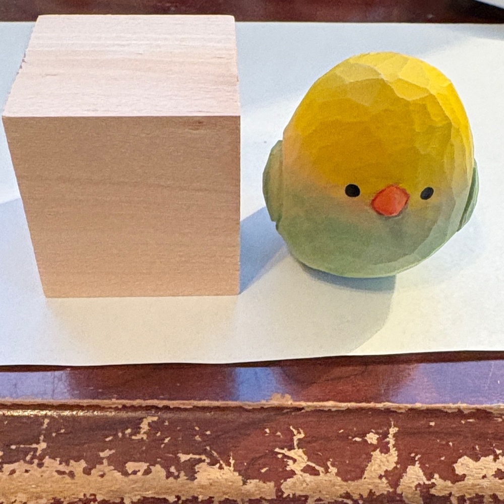 Handmade Wooden Sparrow Carving Figurine